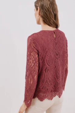 Cortefiel T-Shirts-Blusa de guipura de manga comprida Granada