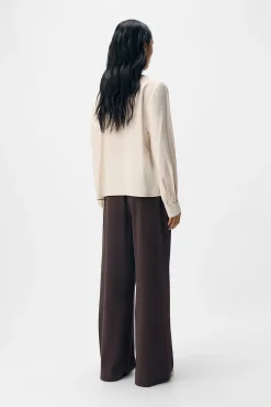 Object Blusas-Blusa de laço de viscose Branco