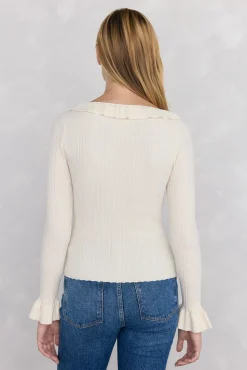 Pedro del Hierro Camisolas-Blusa de malha com folho Ecru