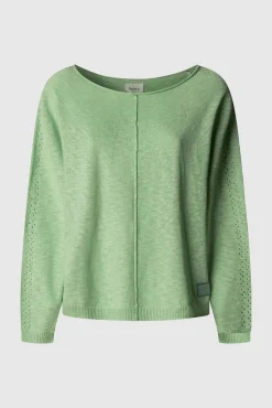 Pepe Jeans Camisolas-Blusa de malha de malha manga comprida com detalhe nas mangas. verde