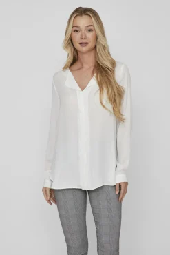 Vila Blusas-Blusa de manga comprida Branco