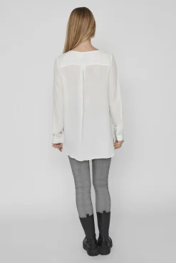 Vila Blusas-Blusa de manga comprida Branco