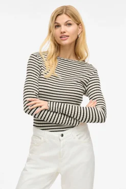 Vila T-Shirts|Blusas-Blusa de manga comprida com vivo Impress&atilde;o