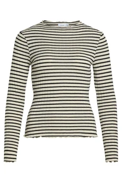 Vila T-Shirts|Blusas-Blusa de manga comprida com vivo Impress&atilde;o