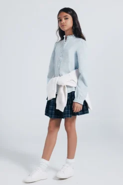 Springfield Kids Malhas|Blusões-Blusa de manga comprida para menina azul