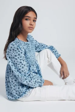 Springfield Kids Malhas|Blusões-Blusa de manga comprida para menina azul