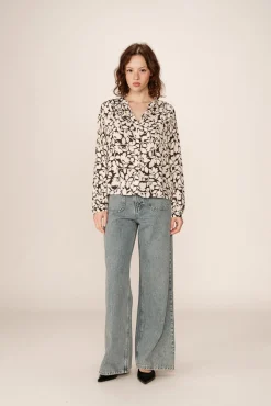 Grace & Mila Blusas-Blusa de mangas comprida com corte regular Tostado