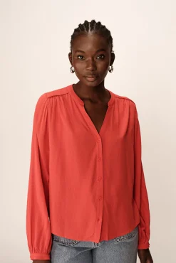 Grace & Mila Blusas-Blusa de mangas comprida com corte regular Vermelho