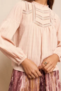 Slowlove Blusas-Blusa de renda Subiu