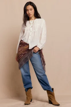 Slowlove Blusas-Blusa de renda Ecru