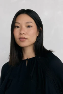 Pedro del Hierro Blusas-Blusa de renda com babados Preto