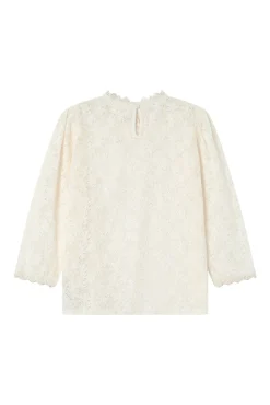Grace & Mila Blusas-Blusa de renda com manga 3/4 Branco