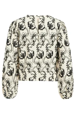 Object Blusas-Blusa de tecido bordado Tostado