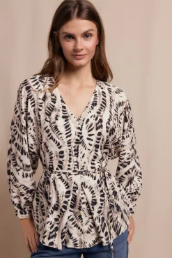 Slowlove Blusas-Blusa estampada Ecru