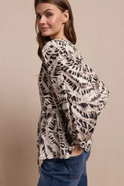 Slowlove Blusas-Blusa estampada Ecru