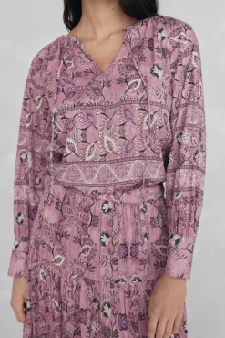 Pedro del Hierro Blusas-Blusa estampada P&uacute;rpura