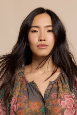 Slowlove Blusas-Blusa estampada fluida Verde