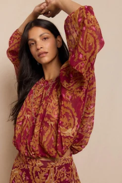 Slowlove Blusas-Blusa estampada fluida Multicolorido