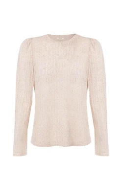 Slowlove T-Shirts-Blusa estruturada rústica de manga comprida Ecru