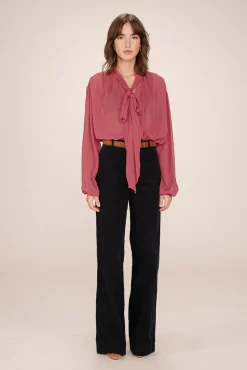 Grace & Mila Blusas-Blusa esvoaçante com laçada Subiu