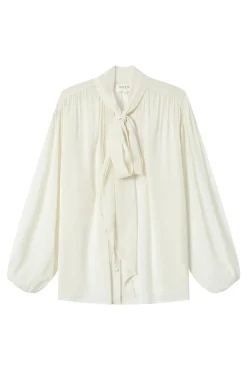 Grace & Mila Blusas-Blusa esvoaçante com laçada Branco