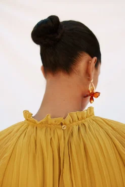 Cortefiel Blusas-Blusa fluida e franzida Dourado