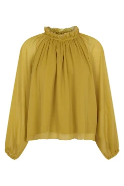 Cortefiel Blusas-Blusa fluida e franzida Dourado