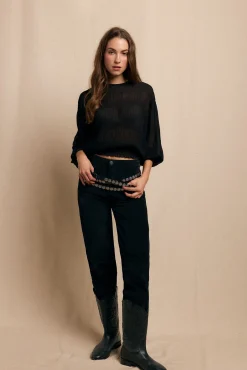 Slowlove Blusas-Blusa franzida Preto