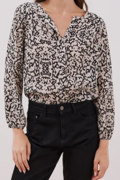 Cortefiel Blusas-Blusa gola redonda Impress&atilde;o