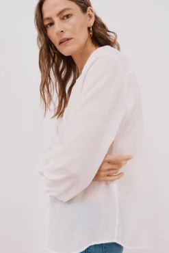 Cortefiel Blusas-Blusa gola redonda Branco