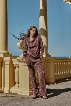 Hoss Intropia Blusas-Blusa jacquard . Concha Castanho