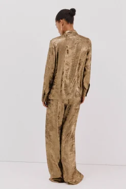 Cortefiel Blusas-Blusa laço efeito Dourado