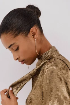 Cortefiel Blusas-Blusa laço efeito Dourado