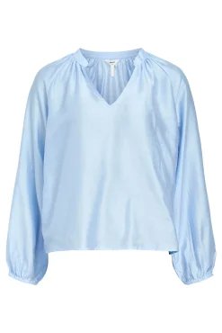 Object Blusas-Blusa larga com gola em bico Azul