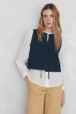 Pedro del Hierro Blusas-Blusa lisa e solta Branco
