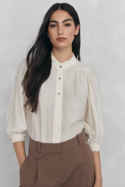 Pedro del Hierro Blusas-Blusa lisa e solta Beige
