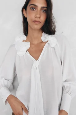 Pedro del Hierro Blusas-Blusa lisa e solta Branco