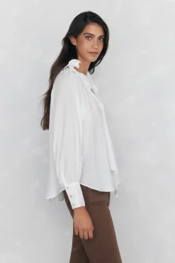 Pedro del Hierro Blusas-Blusa lisa e solta Branco