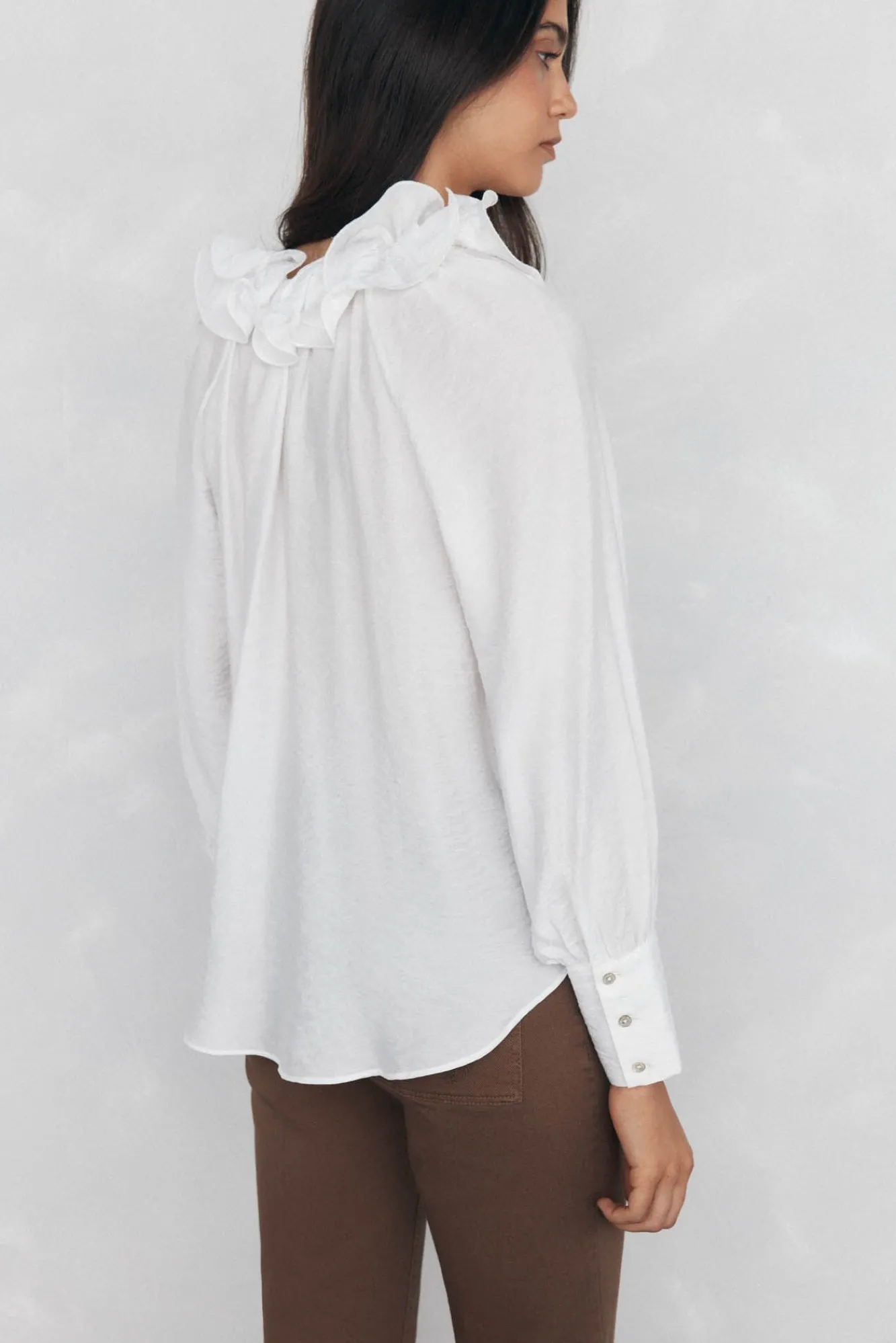 Pedro del Hierro Blusas-Blusa lisa e solta Branco