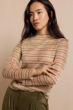 Slowlove Blusas-Blusa listrada de lurex Multicolorido