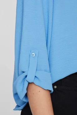 Vila Blusas-blusa manga 3/4 Azul