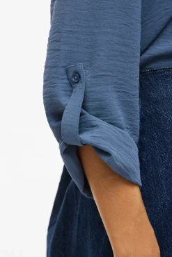 Vila Blusas-blusa manga 3/4 Azul