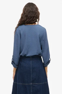 Vila Blusas-blusa manga 3/4 Azul