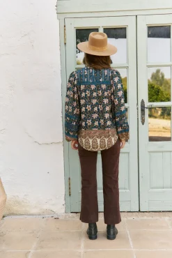 Jaase Blusas-Blusa Nadia com estampado Nomade Azul