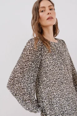 Cortefiel Blusas-Blusa plissada Impress&atilde;o