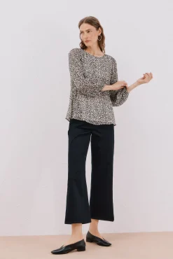 Cortefiel Blusas-Blusa plissada Impress&atilde;o