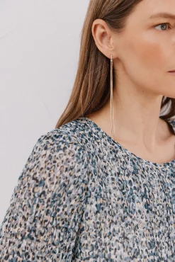 Cortefiel Blusas-Blusa plissada Azul