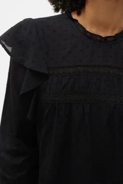 Vero Moda T-Shirts-Blusa plumeti com top Preto