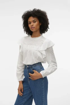 Vero Moda T-Shirts-Blusa plumeti com top Branco