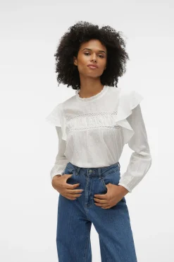 Vero Moda T-Shirts-Blusa plumeti com top Branco
